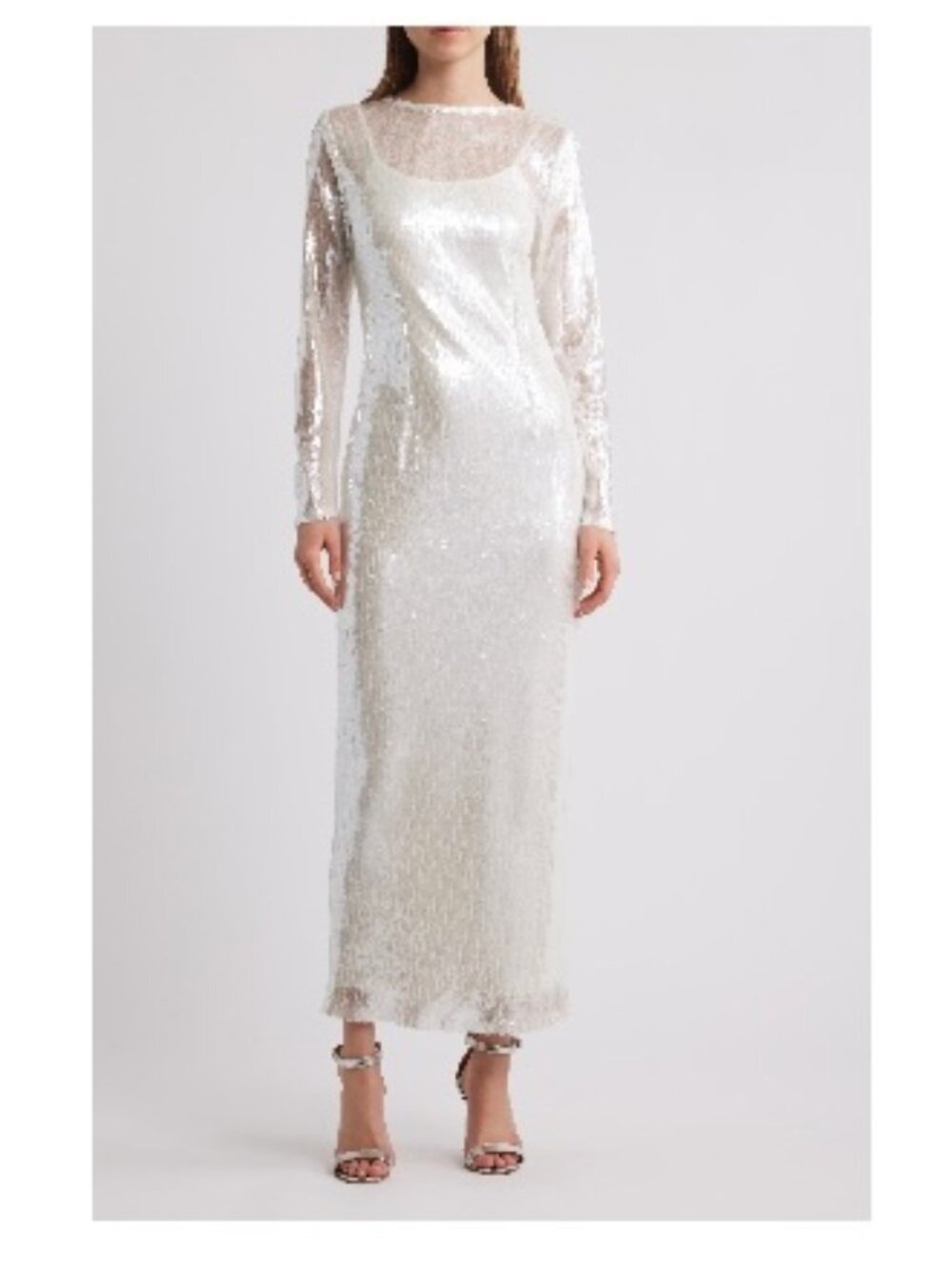 Rare London: Sequin Long Sleeve Maxi Dress
